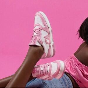 NICKI MINA X LOCI BIO LEATHER Trendy Pink and White Women's Sneakers